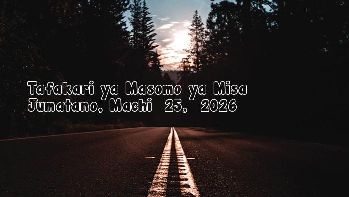 Jumatano, Machi  25,  2026